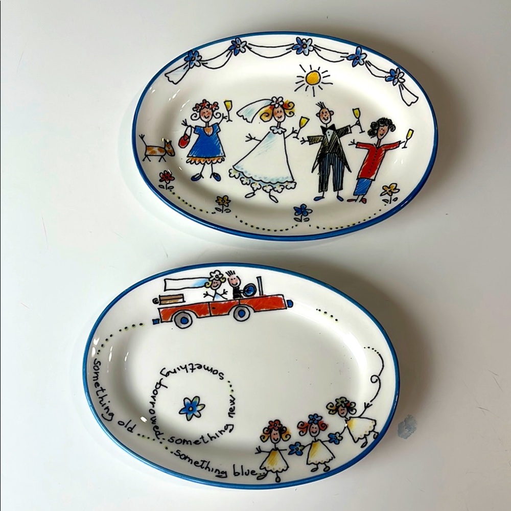 Whimsical Wedding Themed Plates